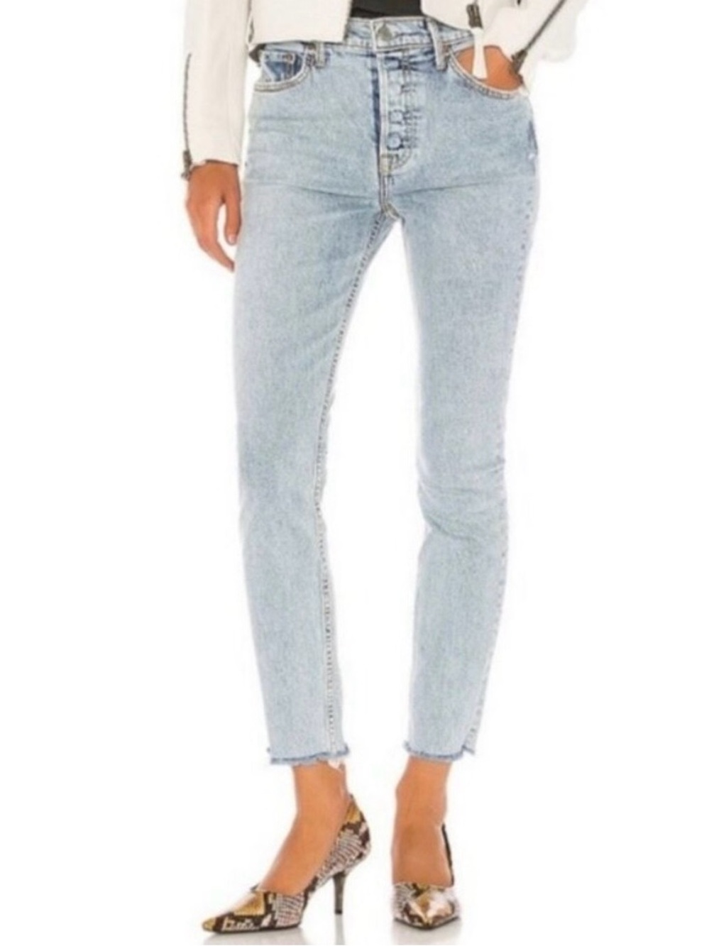 GRLFRND Karolina Jeans Size 26 Blue Close Call High Rise Skinny Alternative Edgy